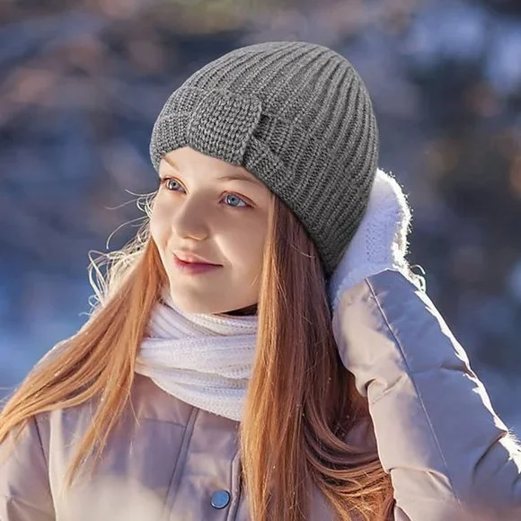 Womens Knit Beanie Hat - Stretchy Soft Warm Daily Touque - Picture 3 of 11